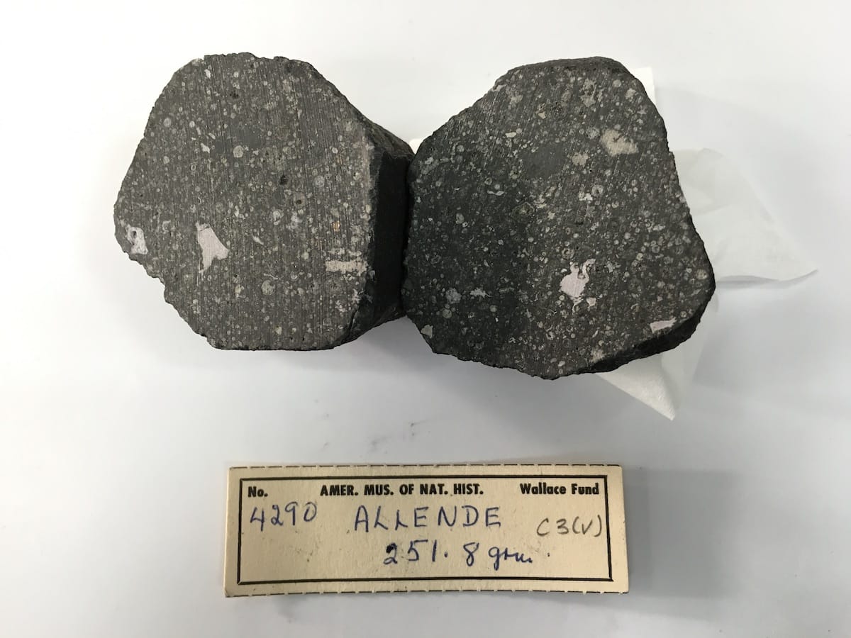 Photo of a fragment of the Allende meteorite.